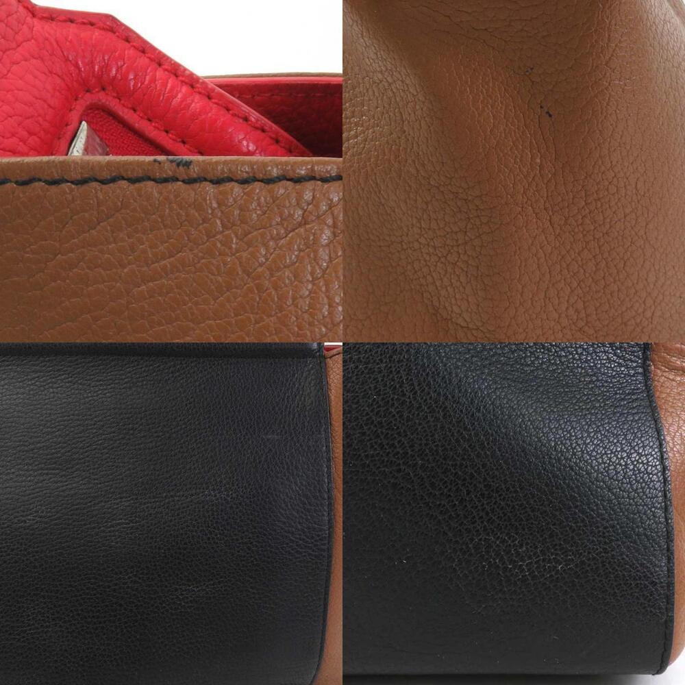 Givenchy 2way Shoulder Bag Leather Black Brown Red - Picture 4 of 5